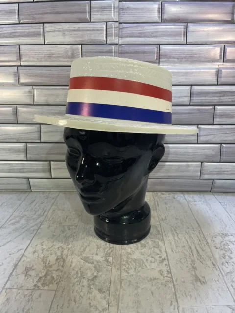 Vintage Plastic Barber Shop Quartet Or Politician Red White & Blue Hat Dress Up