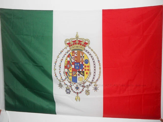 Pavillon Nautique Royaume Des Deux-Siciles 1816 - 45x30 Cm - Polyester Qualité Marine - Anneaux En Plastique - AZ FLAG