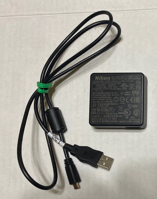 Adaptador de CA Nikon EH-73P con cable para determinadas cámaras Nikon DL y Coolpix