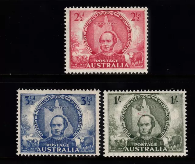 1946 Centenary Mitchell's Exploration Of Qld Pre-Decimal Stamp Set - Fresh Muh