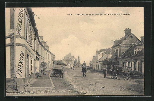 CPA Breteuil-sur-Iton, Route de Conches