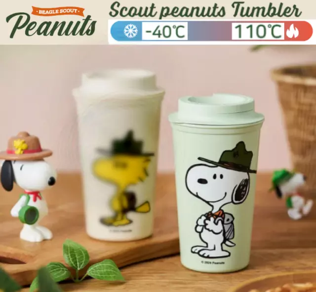 Peanuts Snoopy BEAGLE SCOUT TUMBLER TRITAN Double Wall+ 2 Types of LID  453ml