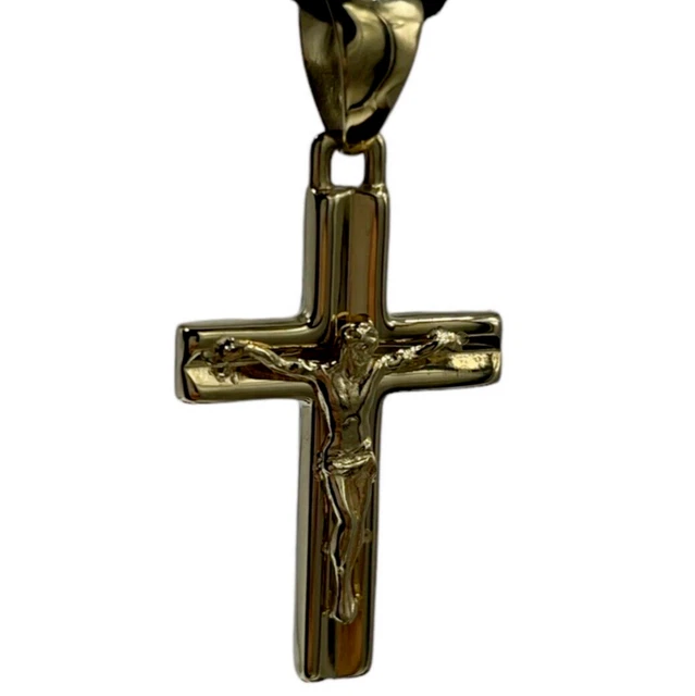 Pendentif Croix Argent Massif 925 - Croix 4cm Avec Jésus | Chaîne Homme 55cm | Boîte Cadeau Incluse