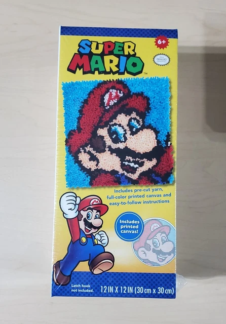 Super Mario Bros. Dimensions Nuevo y Sellado Kit de gancho de pestillo 12 x12 pulgadas con gancho