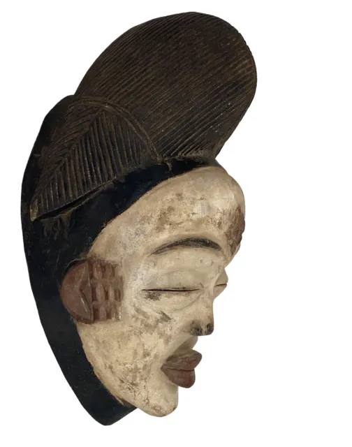 #5420 African Okuyi Helmet mask PUNU tribe Gabon 13.5" H 4