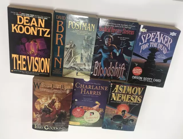 Huge Lot 21 Science Fiction Fantasy & Horror PB Used Books Asimov Jordan + More 2