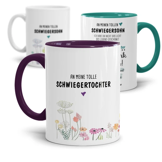 SPRUCHTASSEN FÜR SCHWIEGERTOCHTER und Schwiegersohn Familie Lustig