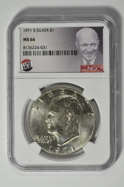 1971 S $1 Silver Eisenhower Dollar NGC MS 66