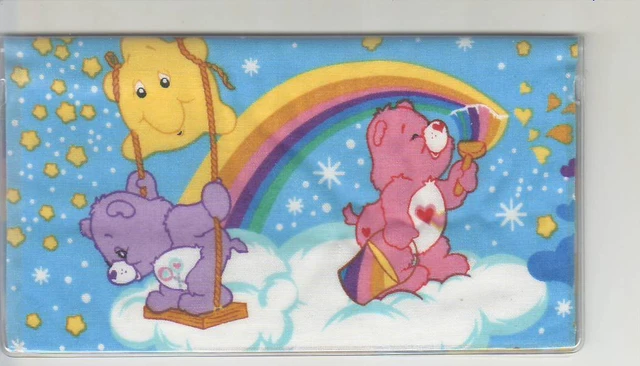 Care Bear Checkbook Cover Fabric Bear Heart Bear Rainbow