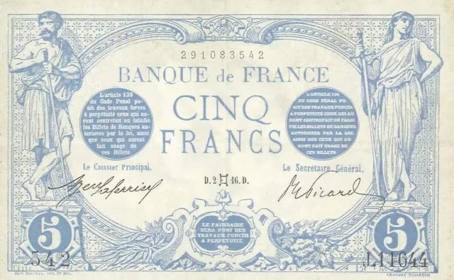 TOILE TABLEAUX    billet de banque 5 francs  50X70 CM