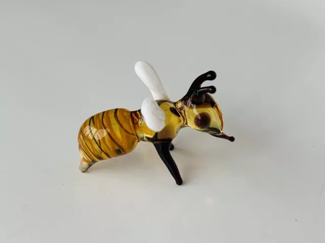 BEE~Collectible Hand Blown Art Glass Figurine~Handmade Tiny Animal~UNIQUE