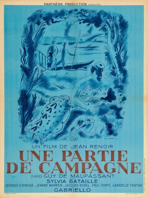 Une Partie De Campagne, Jean Renoir, Repro Affiche De Cinema Vintage (60X80) Hq