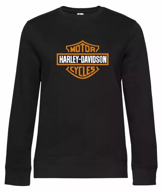 Felpa Girocollo Harley Davidson Donna Tributo Personalizzata Moto Motociclista