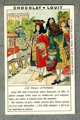 Chromo Louit Citation Roi Louis Xiv King Quote J Ai Failli Attendre Ponctualite Eur 9 00 Picclick Fr