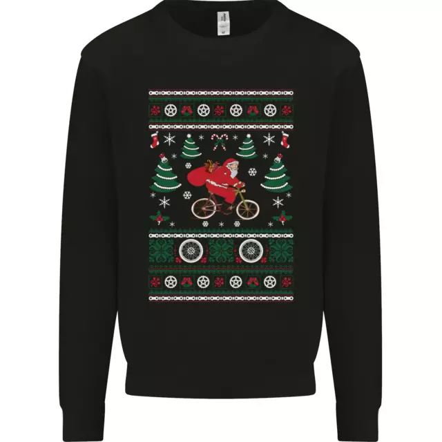 Felpa maglione ciclismo Babbo Natale ciclista da uomo ciclismo
