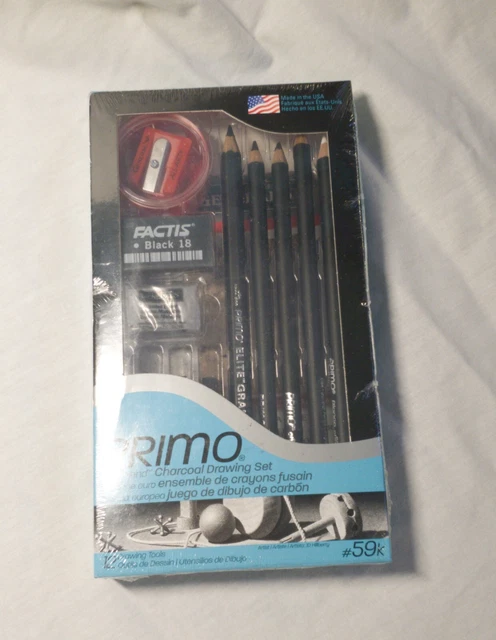 PRIMO Euro Mezcla Dibujo Carbón #59k 12 Herramientas de Dibujo