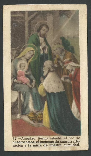 Estampa antigua de los Reyes Magos andachtsbild santino holy card santini