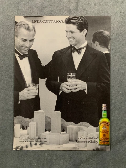 Cutty Sark - Vintage Print Ad - 1988 - 8 x 10.8 - older and younger man laughing