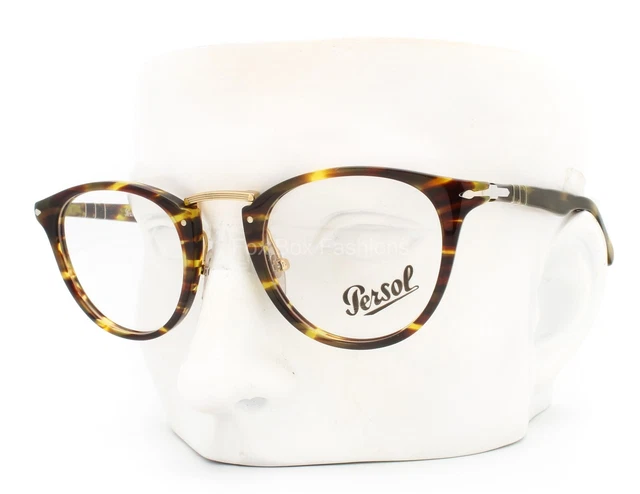 Persol 3107V 938 Typewriter Edt Eyeglasses Glasses Yellow Brown Havana w/case