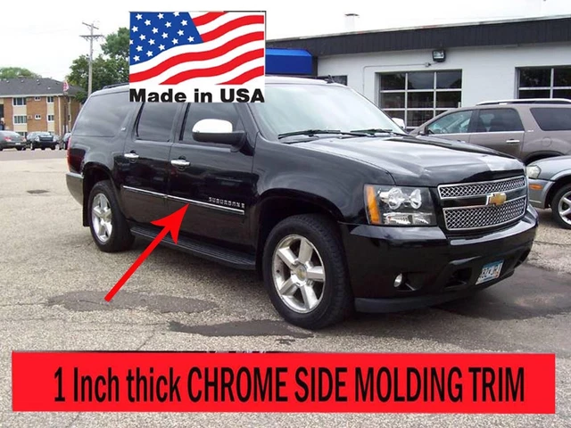 Flexible Chrome Side Door Molding Rocker Panel Trim Kit For 00-06 Suburban/Yukon XL