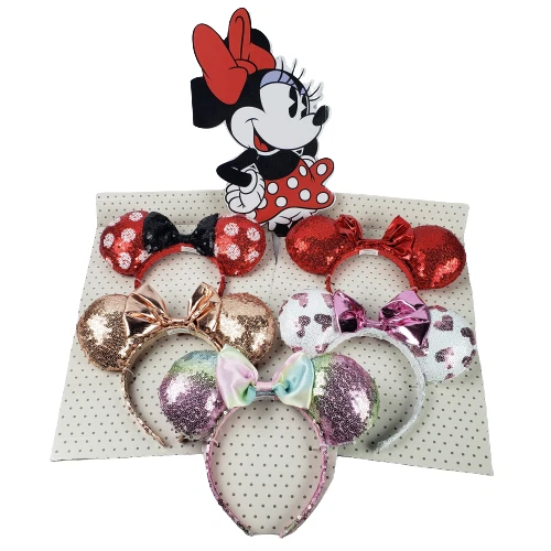 5 Pcs DISNEY MINNIE MOUSE Deluxe Disneyland Ears Headband Set 4 -15 yrs Mickey