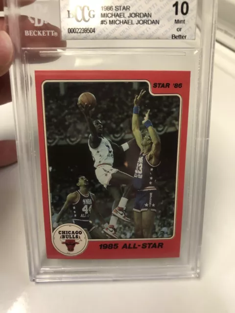 1986 Star #5 Michael Jordan BGS 10 from Subset Bag 1985 All-Star 1986 Star #5 Michael Jordan BGS 10 from Subset Bag 1985 All-Star