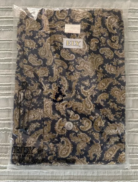NOS Vintage ELY & Walker Permanent Press Size L Pajamas Paisley Print Sealed