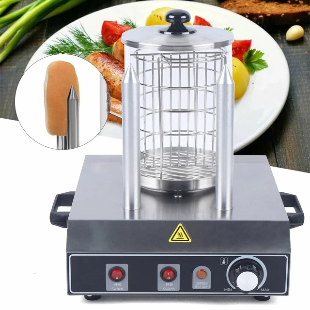 Edelstahl Hot Dog Maker mit 2 Heizspießen Würstchenwärmer Bockwurstwärmer DHL