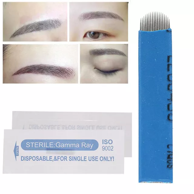 Aguja de tatuaje en forma de 21U microblading maquillaje hoja para cejas para lápiz de tatuaje manual 3