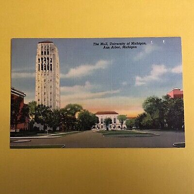 The Mall University of Michigan Ann Arbor Michigan Unposted Postcard