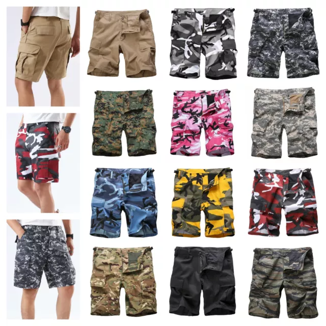 Mens Casual Street Cargo Shorts Army Military BDU Camo Shorts Work Shorts