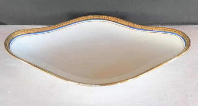 ravier porcelaine Limoges filet bleu et or BRP