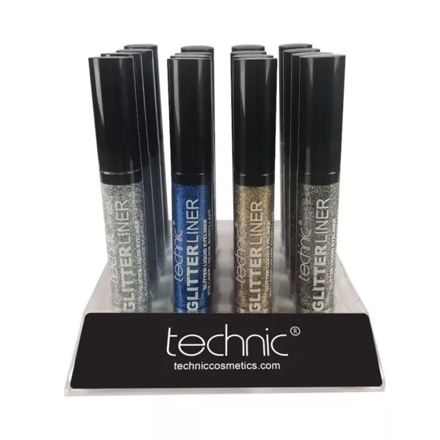 Technic Eye Liner  Glitter Eyeliner Liquid Metallic Sparkle Silver Blue Bronze