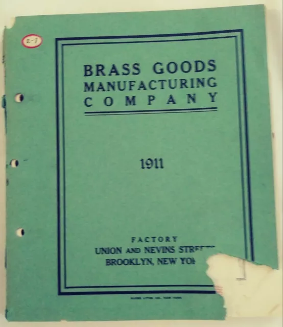 Brass Goods Manufacturing Company 1911 Catalogue Brooklyn NY door knobs hinges +