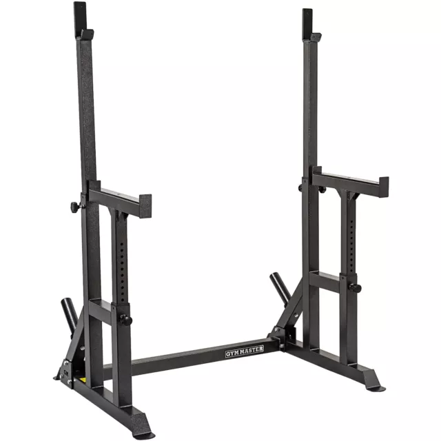 GYM MASTER GM2 Adjustable Squat Bench Press Rack Weight Lifting Stand & Spotters