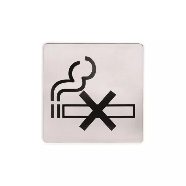 Edelstahl-Schild "Rauchen verboten" 13 x 13 cm - Hinweisschild, Verbotsschild