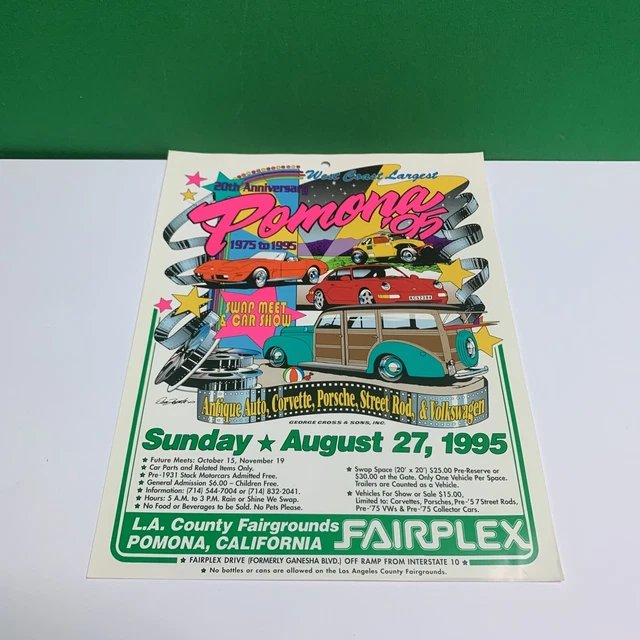 VINTAGE EDITION AUGUST 1995 Pomona Swap Meet/Car Show Flyer Art
