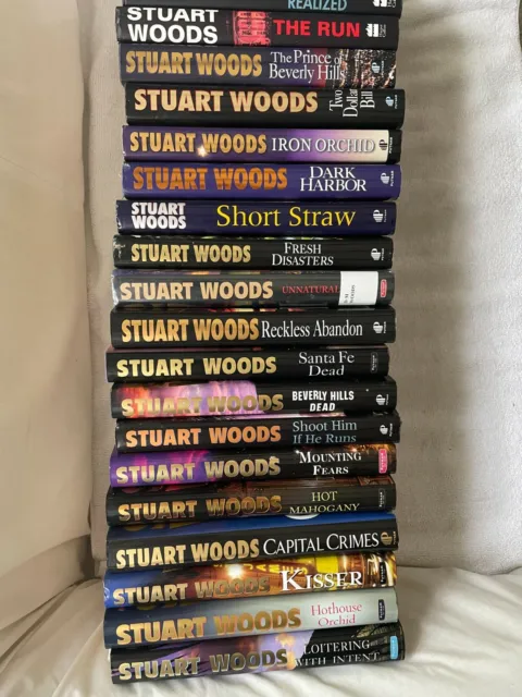 22 STUART WOODS BOOKS Fiction Collection of Hard Cover Books w/jackets