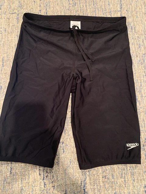 Speedo Black Jammers Men's Size 34 Power Flex Eco Compression Shorts Swimsuit 
