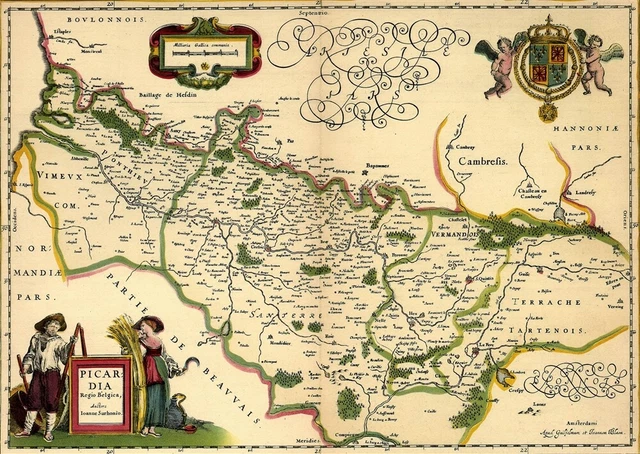 Reproduction carte ancienne - Picardie XVIIè