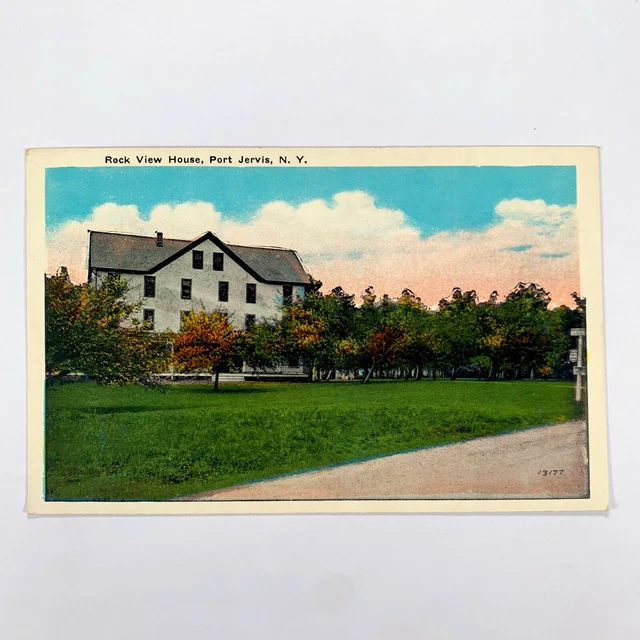 Postcard New York Port Jervis NY Rock View House 1930s Unposted White Border