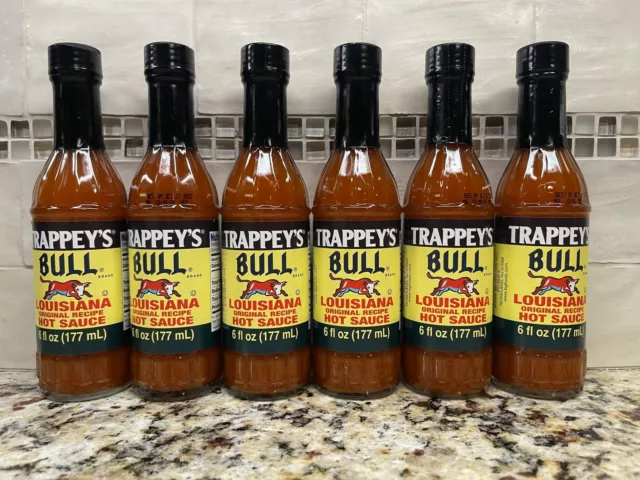 6 BOTTLES Trappeys Louisiana Original Recipe Hot Sauce 6 oz Pork BBQ Pepper