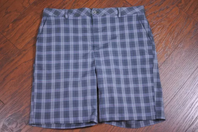 Pantalones cortos de golf Under Armour Performance delanteros planos grises a cuadros para hombre 38