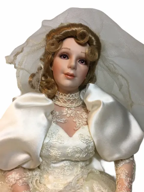 Jennifer Rose Bride Wedding Doll Sandra Kuck Hamilton Collection 18" Porcelain