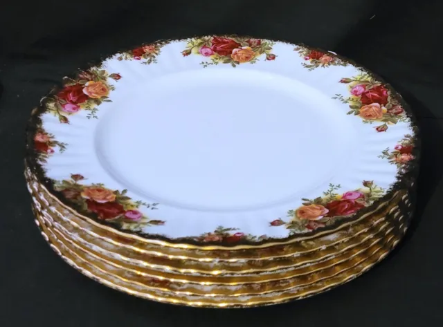 SIX Royal Albert OLD COUNTRY ROSES Dinner Plates