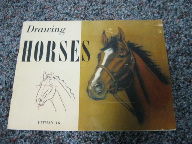 Pitman #16 LIBRO DE DIBUJO DE CABALLOS Cómo dibujar caballos 1956