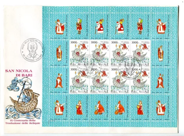 Vaticano 1987 San Nicola i tre foglietti su FDC