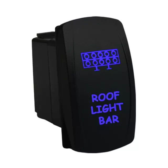 Rocker switch 12V 659B ROOF LIGHT BAR laser etched dual LED BLUE ON OFF