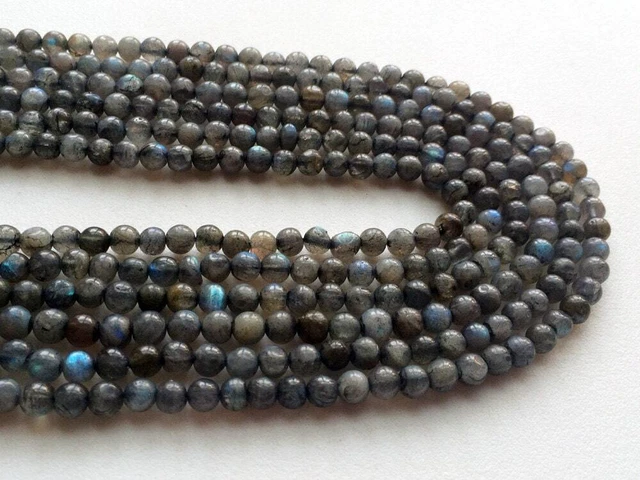 5-5.5mm Labradorite Uni Perles, Rond Balles, Flashy Bleu Perle