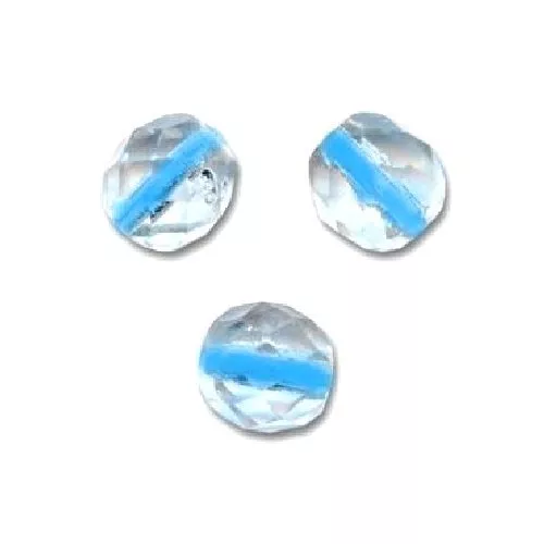 50 Perles Facettes de boheme 4mm - CRISTAL AQUA LINED